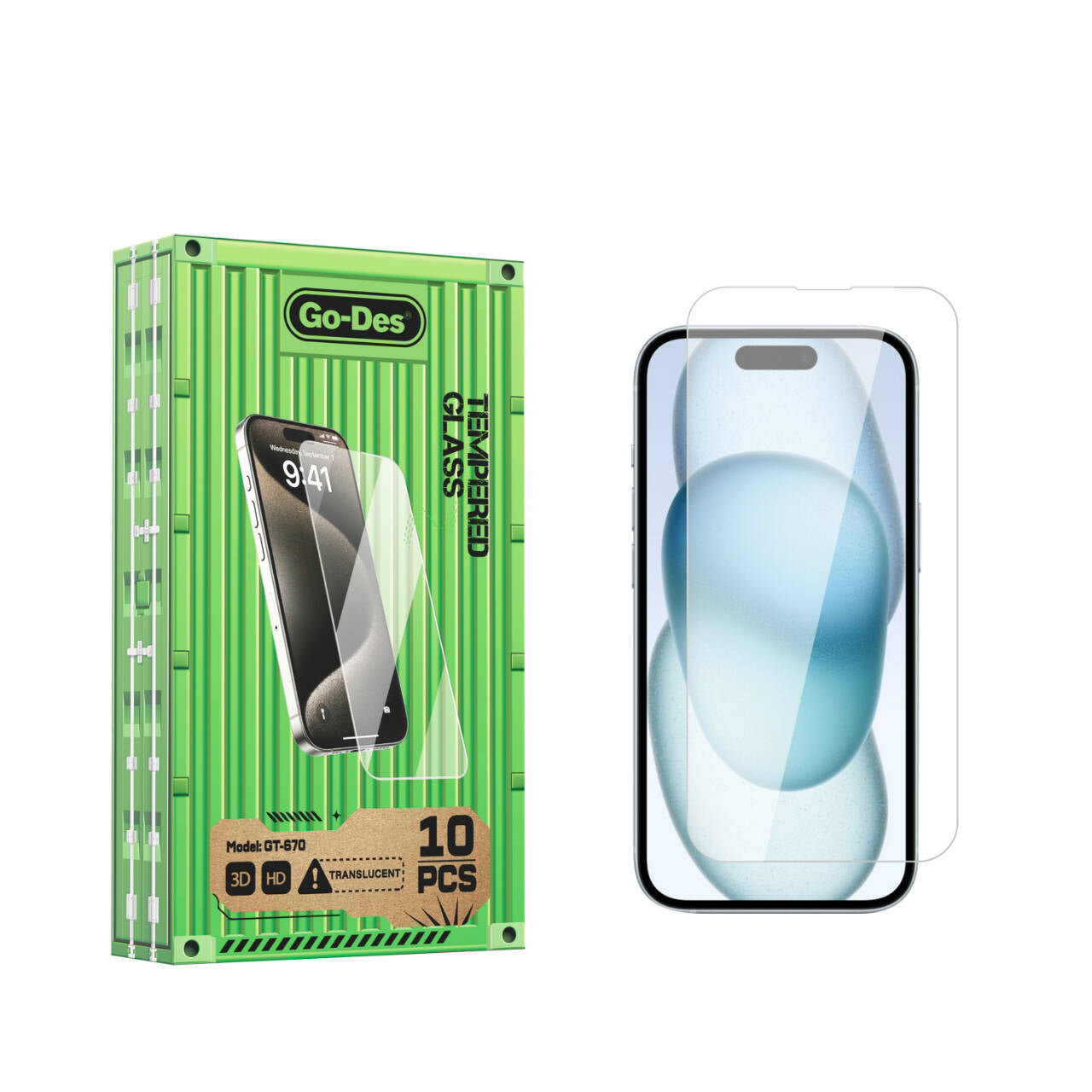 Apple iPhone 15 Pro Go Des Parmak İzi Bırakmayan 9H Oleofobik Bom Glass Ekran Koruyucu Renksiz