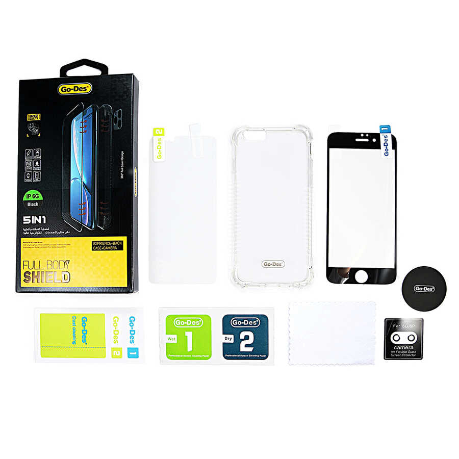 Apple iPhone 6 Plus Go Des 5 in 1 Full Body Shield Siyah