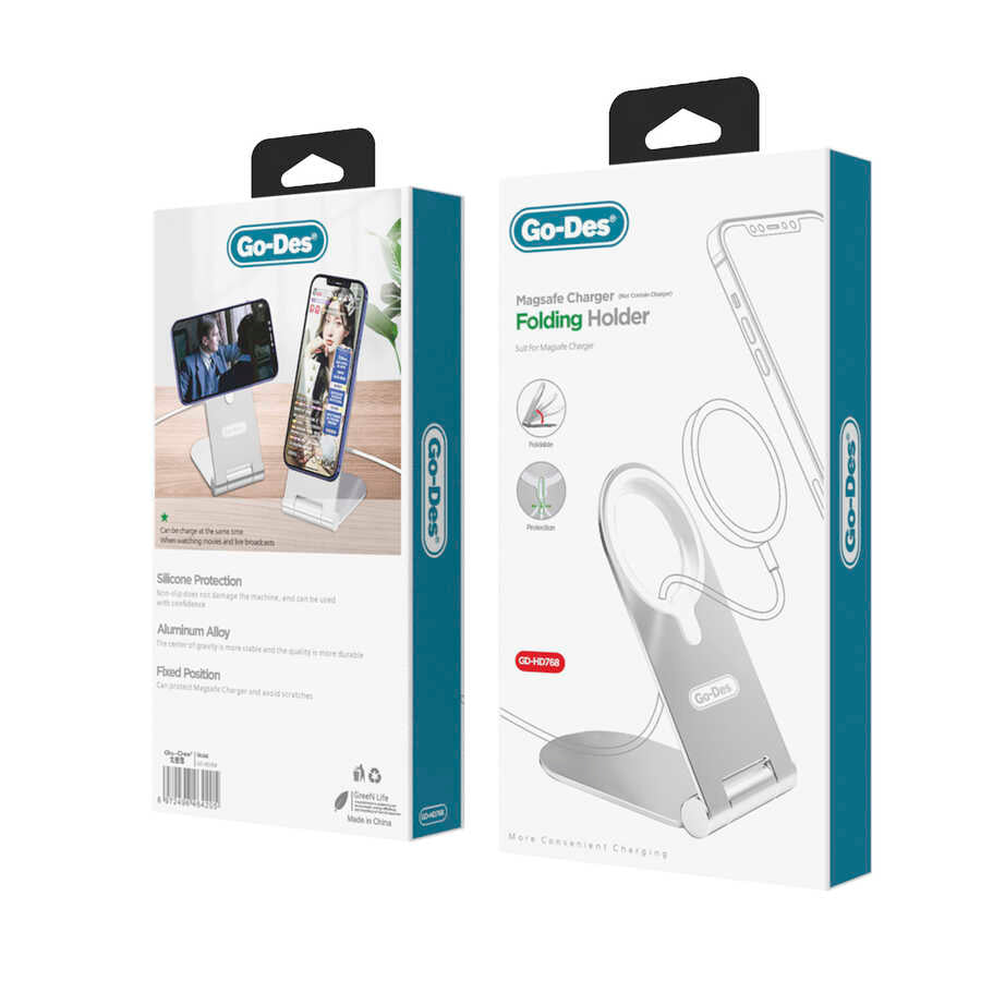 Go Des GD-HD768 M-safe Şarj Standı Gümüş