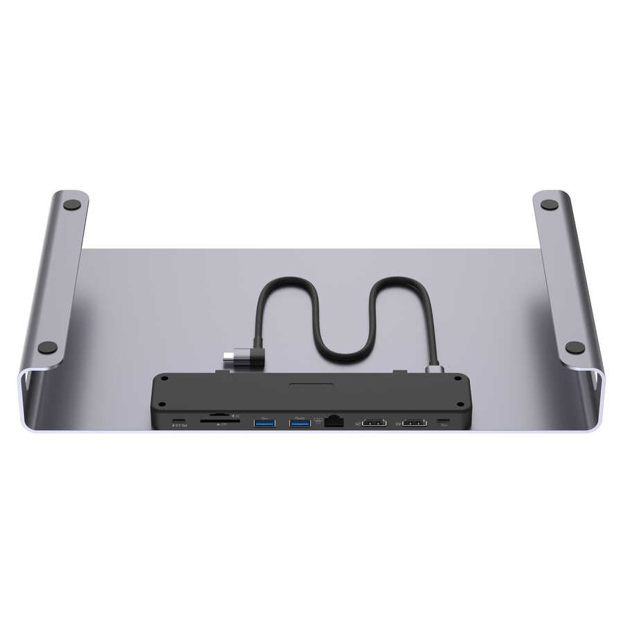 Go Des GD-9126 Hub Destekli Laptop Standı Docking Station Stand Gri