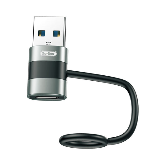 Go Des GD-CT069  USB 3.0 to Type-C Data Ve Hızlı Şarj Adaptörü Siyah