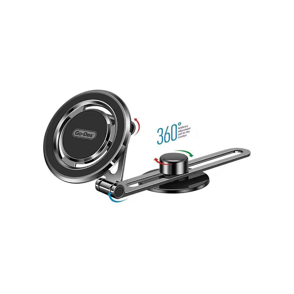 Go Des GD-HD912 Magnetik 360 Derece Dönebilen Düz Zemin Araç Telefon Tutacağı Siyah