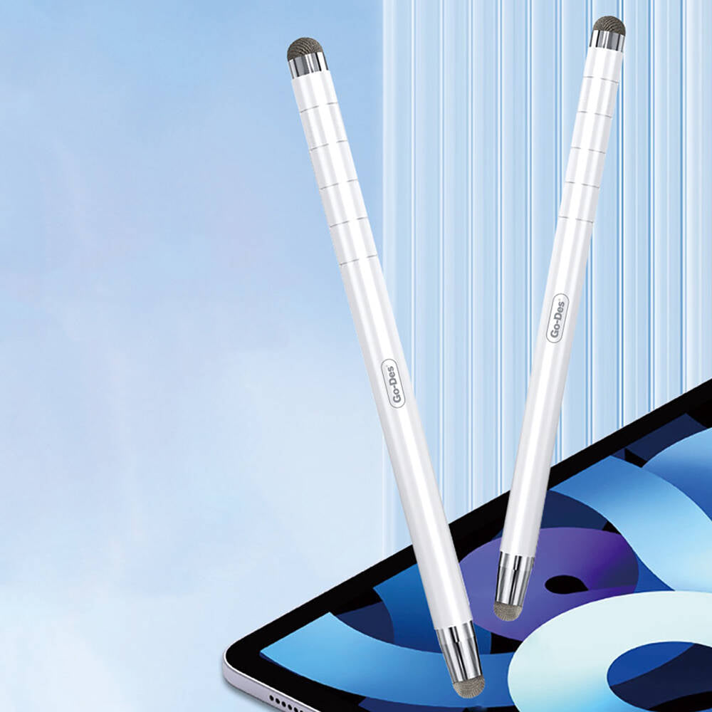 Go Des GD-P1127 Üniversal Telefon ve Tablet Uzayabilen Teleskopik Dokunmatik Kalem Beyaz