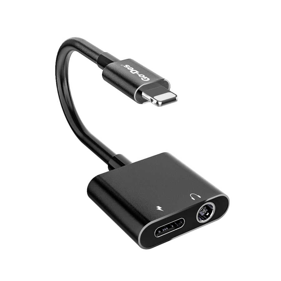 Go Des GD-UC026 2 in 1 Lightning Adaptör Siyah