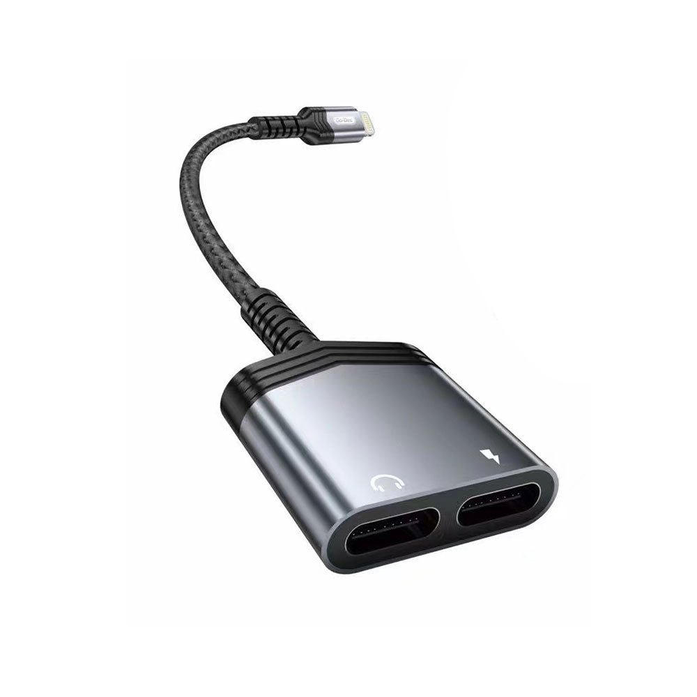 Go Des GD-UC070 Lightning 2in1 Şarj ve Ses Adaptörü Gri