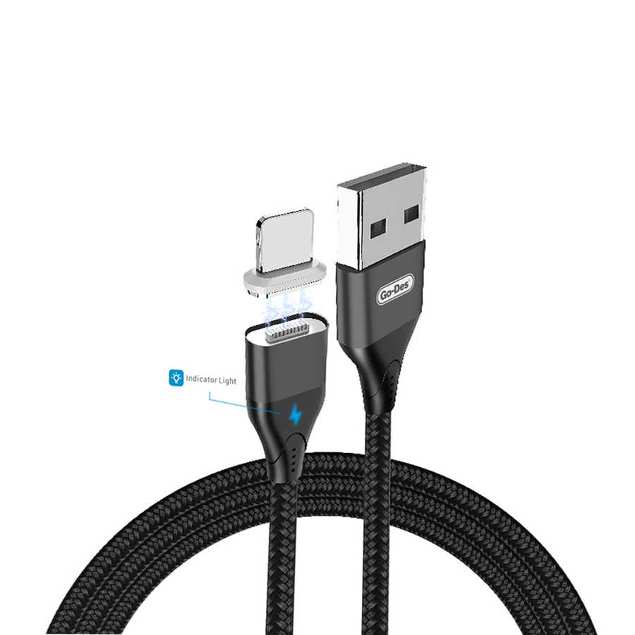 Go Des GD-UC503 Attraction Magnetic Fast Data Lightning Usb Kablo Siyah