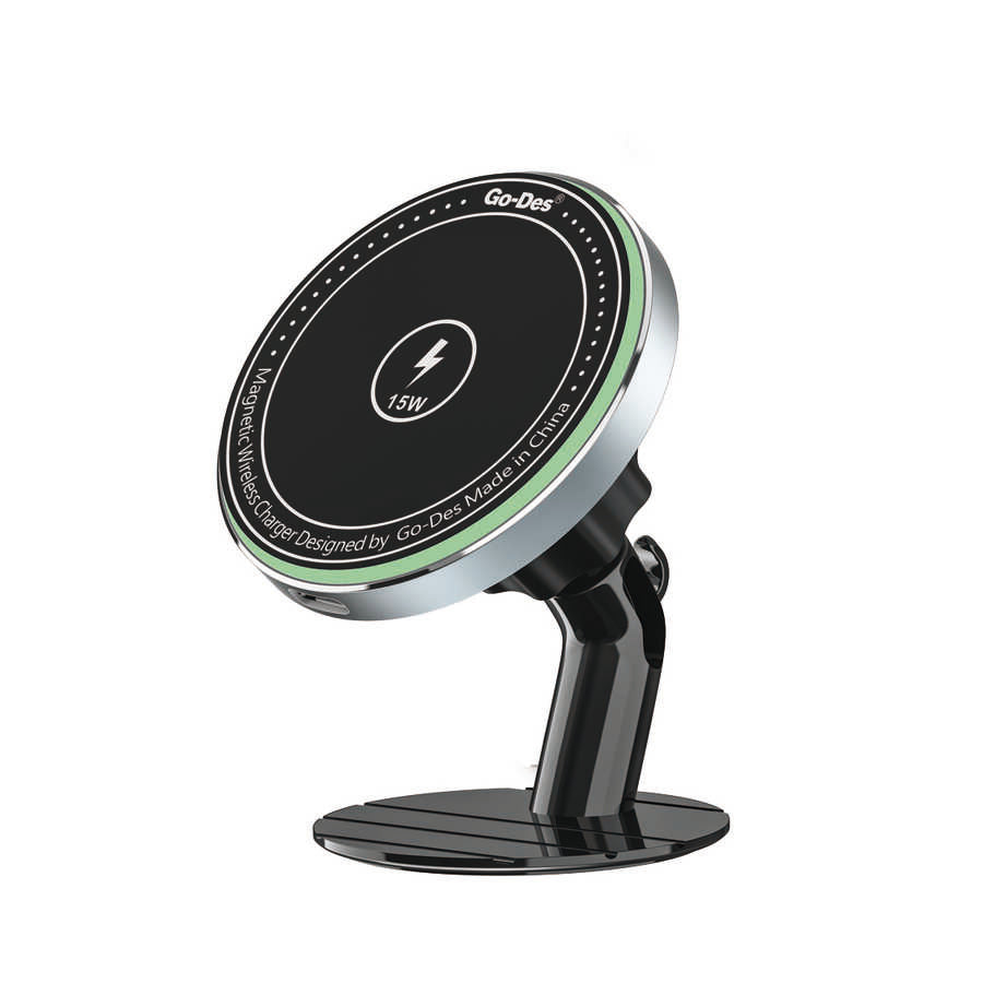 Go Des GD-WL289 Magnetik Wireless Kablosuz Şarjlı 2 in 1 Araç İçi Telefon Tutucu Siyah