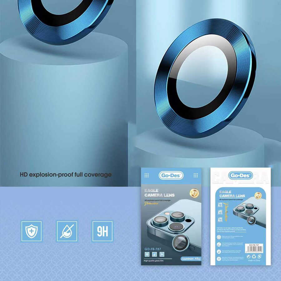 Apple iPhone 12 Go Des Eagle Kamera Lens Koruyucu Gold