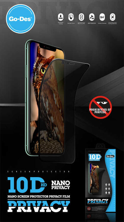 Apple iPhone 12 Go Des Privacy Ekran Koruyucu Siyah