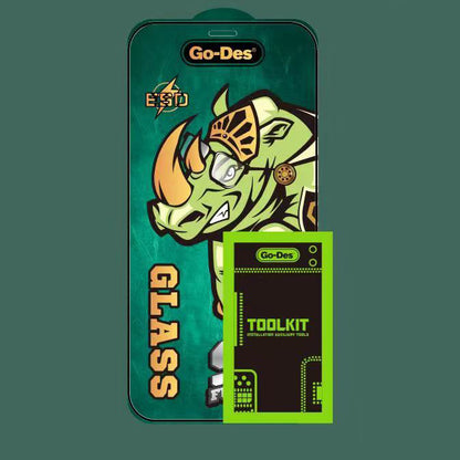 Apple iPhone 14 Go Des 9D Full Cover Temperli Cam Ekran Koruyucu Siyah