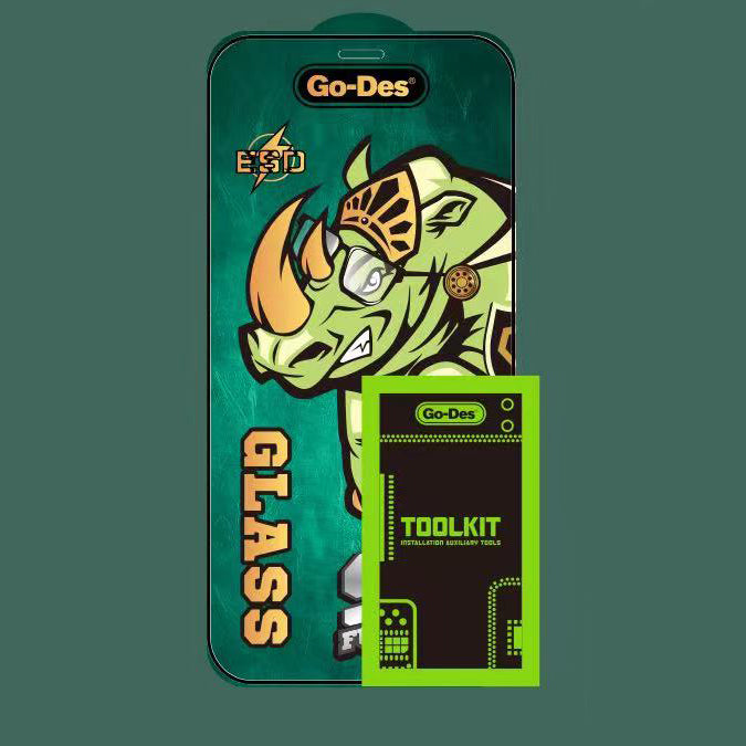 Apple iPhone 14 Plus Go Des 9D Full Cover Temperli Cam Ekran Koruyucu Siyah