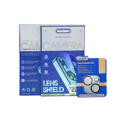 Apple iPhone 15 Go Des Lens Shield CL-14 Kamera Lens Koruyucu Renksiz