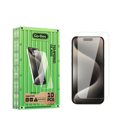 Apple iPhone 15 Pro Max Go Des Parmak İzi Bırakmayan 9H Oleofobik Bom Glass Ekran Koruyucu Renksiz
