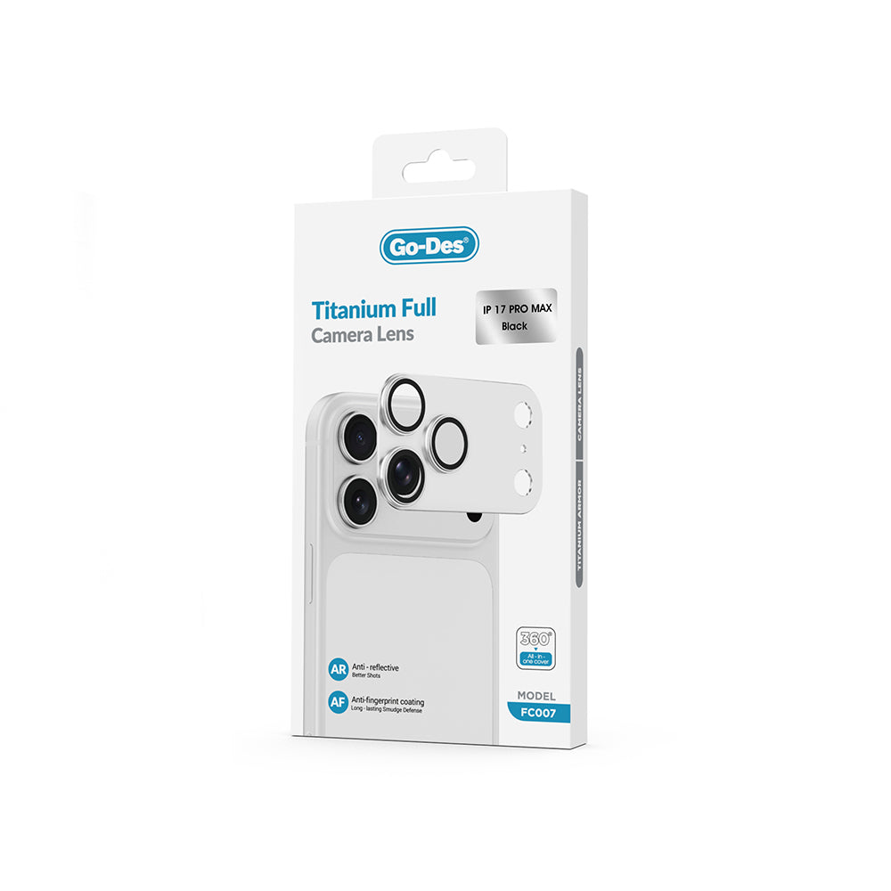 Apple iPhone 17 Pro Max Go Des FC007 Titanyum Serisi Anti Reflective Kamera Lens Koruyucu