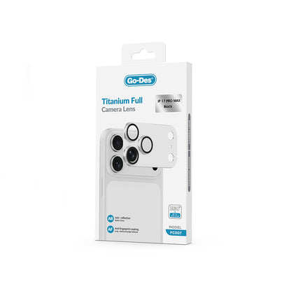 Apple iPhone 17 Pro Max Go Des FC007 Titanyum Serisi Anti Reflective Kamera Lens Koruyucu
