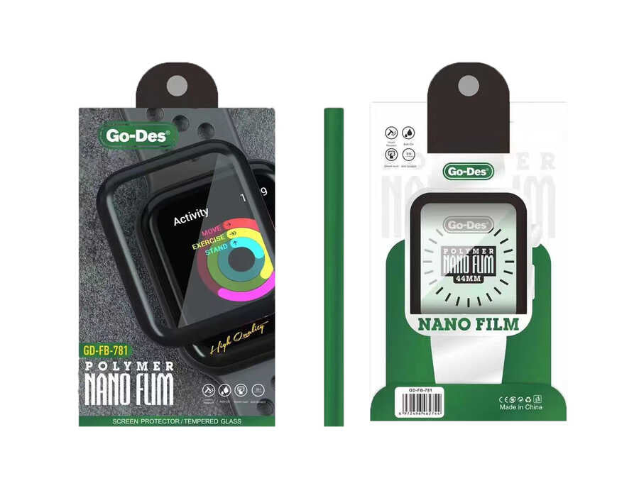 Apple Watch 7 41mm Go Des 2 in 1 Ekran Koruyucu Siyah