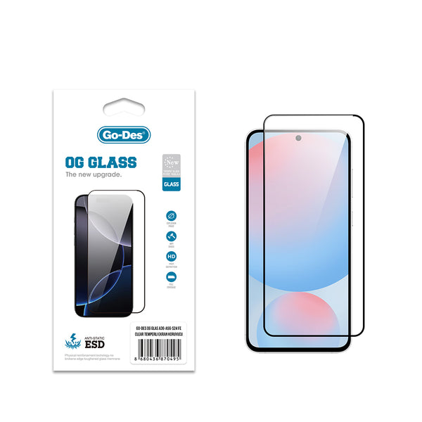 Galaxy A36 Go Des OG Glass Antistatik Temperli Cam Ekran Koruyucu