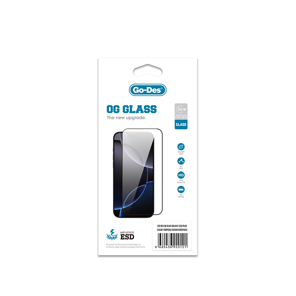 Galaxy S26 Plus Go Des OG Glass Antistatik Temperli Cam Ekran Koruyucu