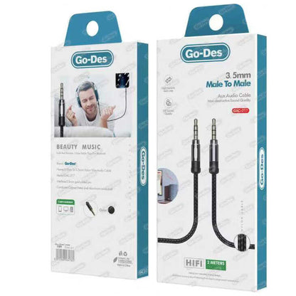 Go Des GAC-217 Aux Audio Kablo Siyah
