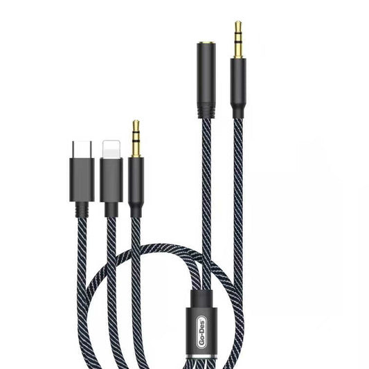 Go Des GAC-368 5 in 1 Aux Audio Kablo Siyah