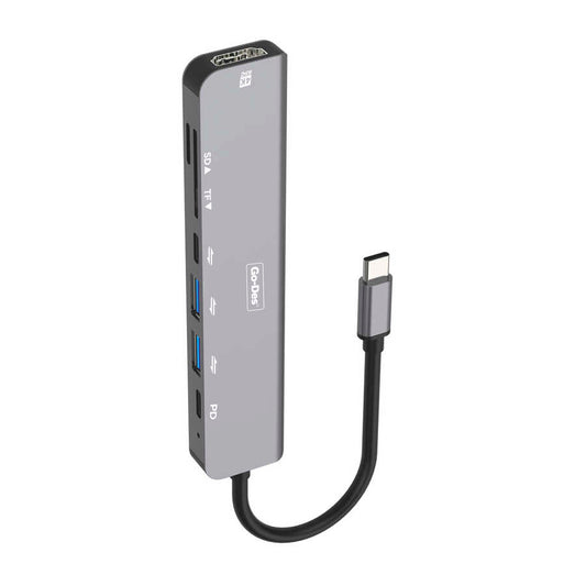 Go Des GD-6831 7 in 1 Type-C Hub Siyah
