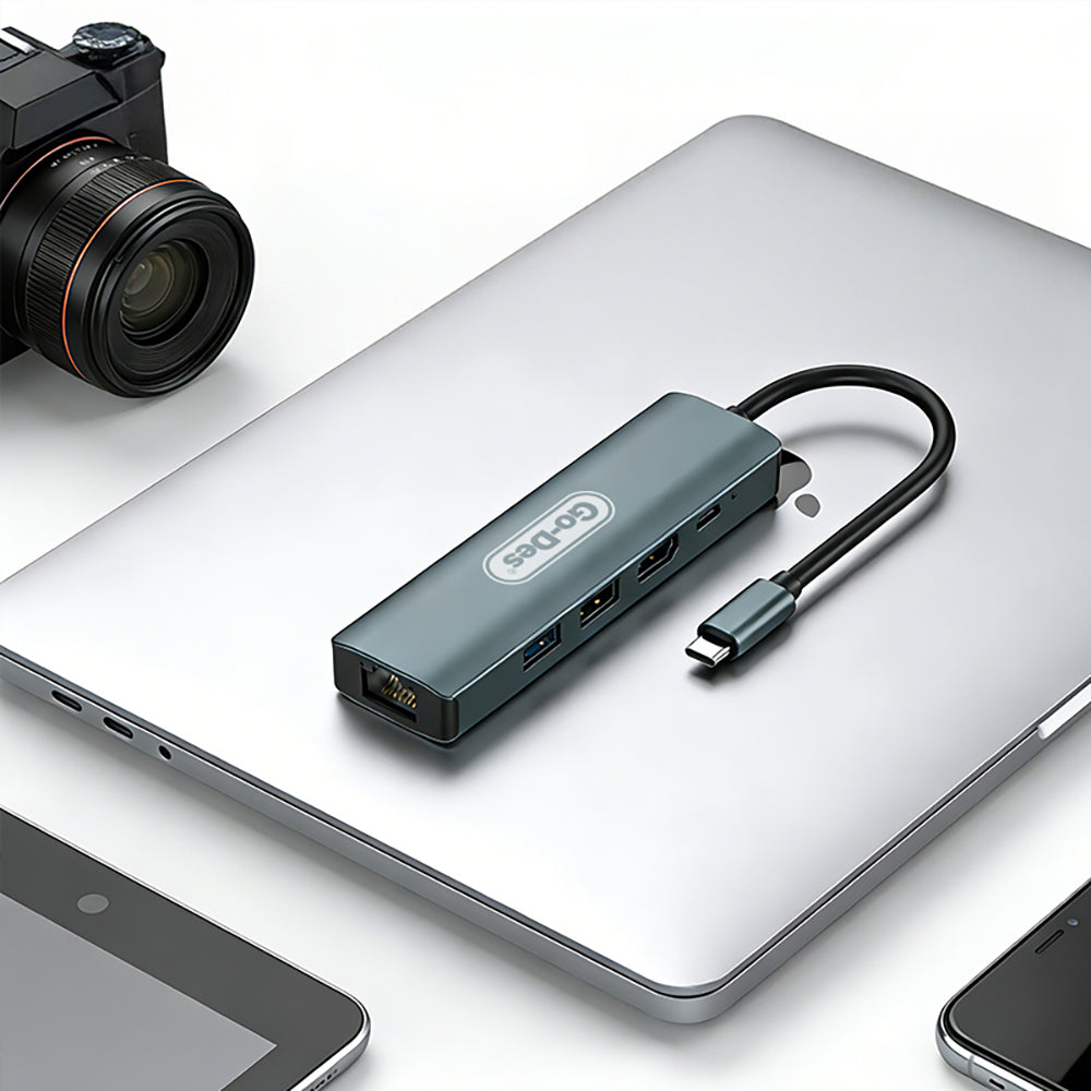 Go Des GD-6873 Type-C to HDTV 5in1 Dönüştürücü Adaptör