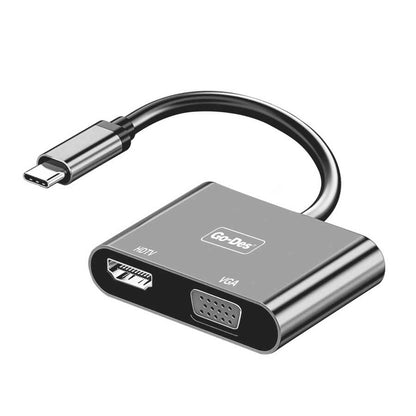 Go Des GD-8280 Type-C To HDTV+VGA Dönüştürücü Siyah
