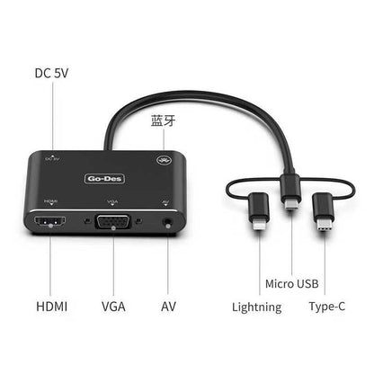 Go Des GD-8762 5 in 1 Mobile HD Screen Player Siyah