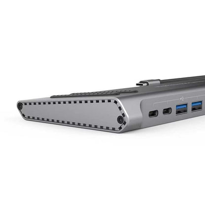 Go Des GD-9120 14 in 1 Stand Özellikli Type-C Hub SD Kart-RJ45-HDMI-VGA-Usb Çoğaltıcı Gri