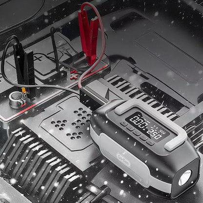 Go-Des GD-B636 LED Işıklı Araç Akü Acil Durum Takviye Güç Kaynağı ve Hava Kompresörü 10000mAh Siyah