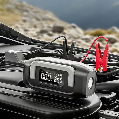 Go-Des GD-B636 LED Işıklı Araç Akü Acil Durum Takviye Güç Kaynağı ve Hava Kompresörü 10000mAh Siyah