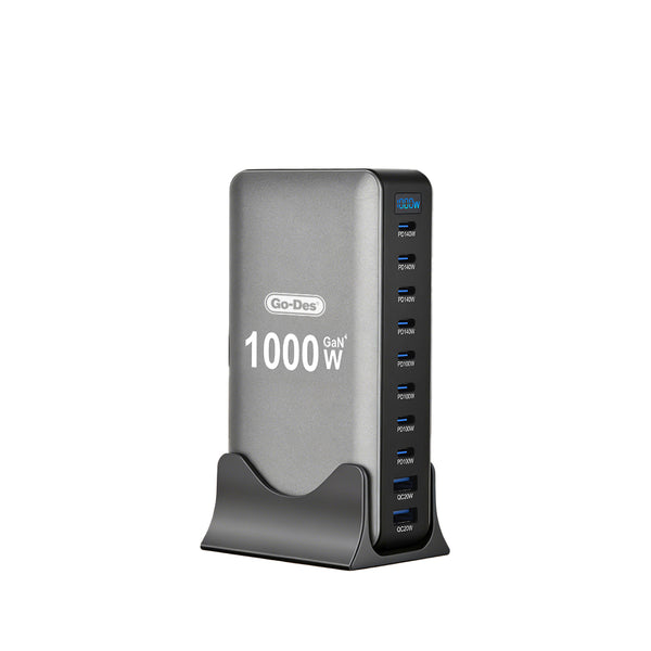 Go Des GD-B961 GaN Teknolojili 10 Portlu Masaüstü Şarj İstasyonu 1000W