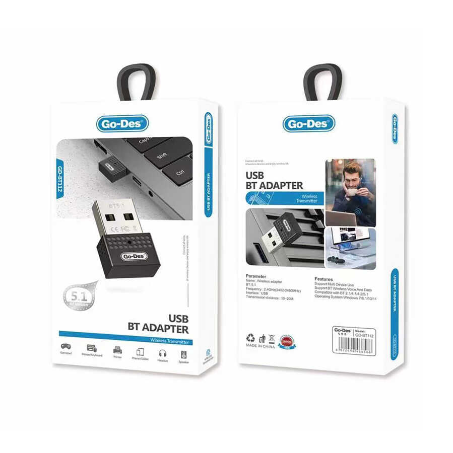Go Des GD-BT112 USB Bluetooth Adaptör Siyah