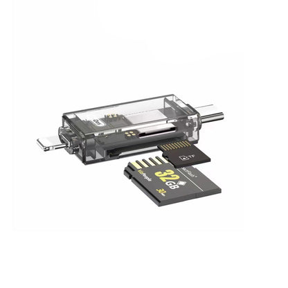 Go Des GD-DK007 Type-C & Lightning Çıkışlı 4 in 1 OTG Hafıza Kart Okuyucu Siyah