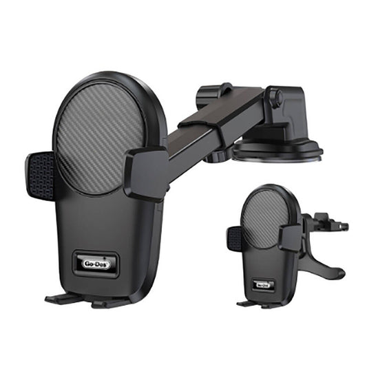 Go Des GD-HD211 2 in 1 Araç Telefon Tutucu Siyah