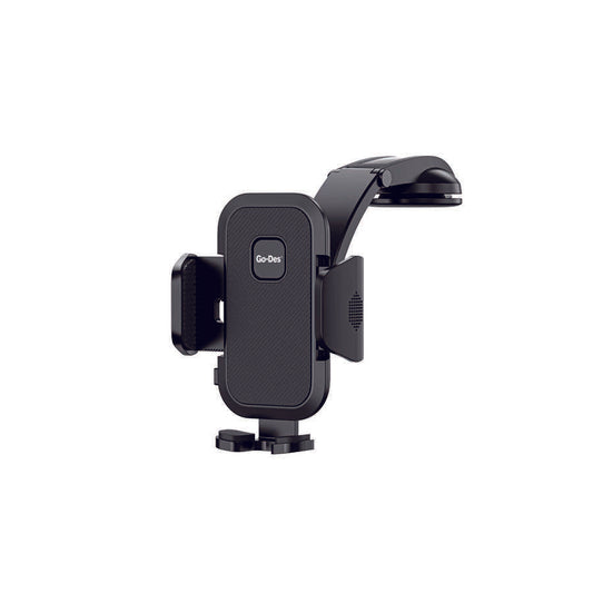 Go Des GD-HD648 Araç İçi Telefon Tutucu 360 Oynar Başlıklı Vantuzlu Tasarım Siyah
