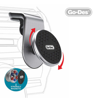 Go Des GD-HD676 L-Shaped Magnetik Araç Telefon Tutucu Siyah