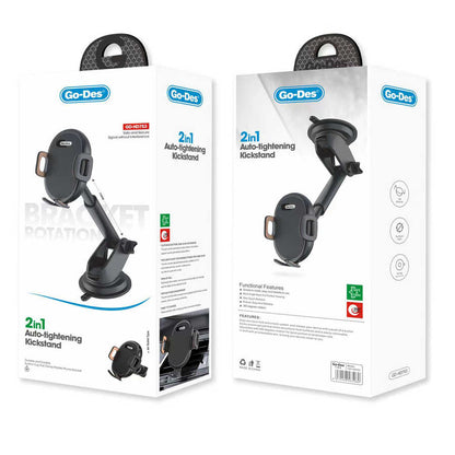 Go Des GD-HD753 2 in 1 Araç Telefon Tutucu Siyah