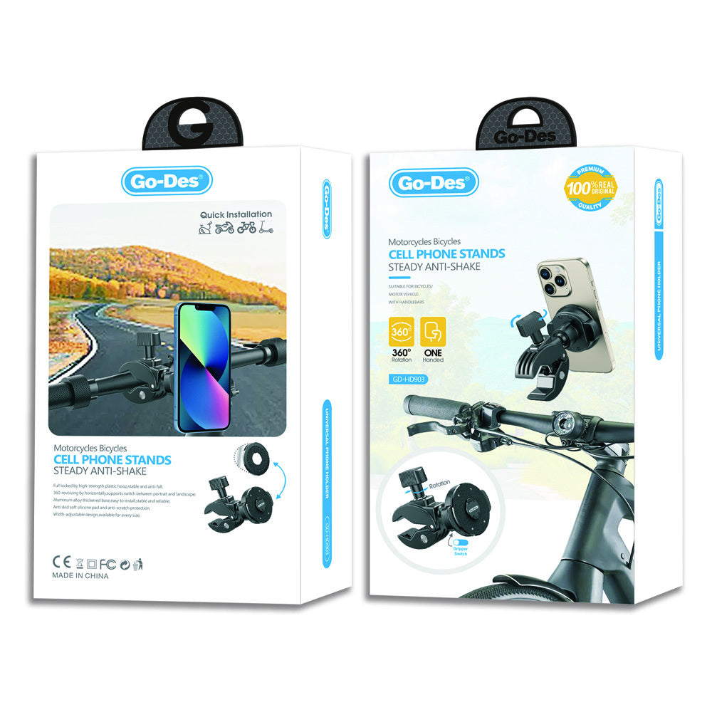 Go Des GD-HD903 Magnetik Magsafe Sarsıntı Önleyici Motosiklet ve Bisiklet Telefon Tutucu Siyah