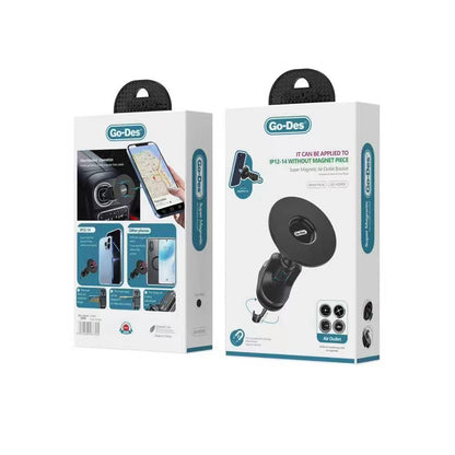 Go Des GD-HD909 Süper Magnetik 360 Derece Oynar Başlıklı Telefon Tutucu Havalandırma Tasarım Siyah