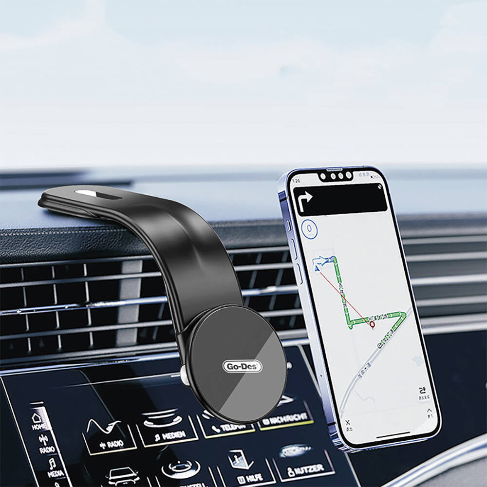 Go Des GD-HD968 Güçlü Magnetik Çok Açılı Araç Telefon Tutucu Siyah