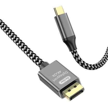 Go-Des GD-HM826 Ultra HD 8K@60Hz Type-C to Display Port Kablo 1.8M Gri