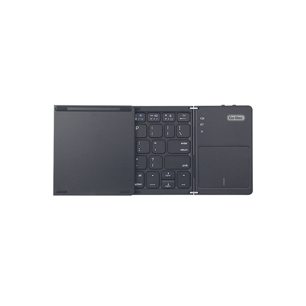 Go Des GD-KB328 Sessiz Tuş Tasarımlı Touch Pad Özellikli Katlanabilir Bluetooth Bağlantılı Kablosuz Klavye