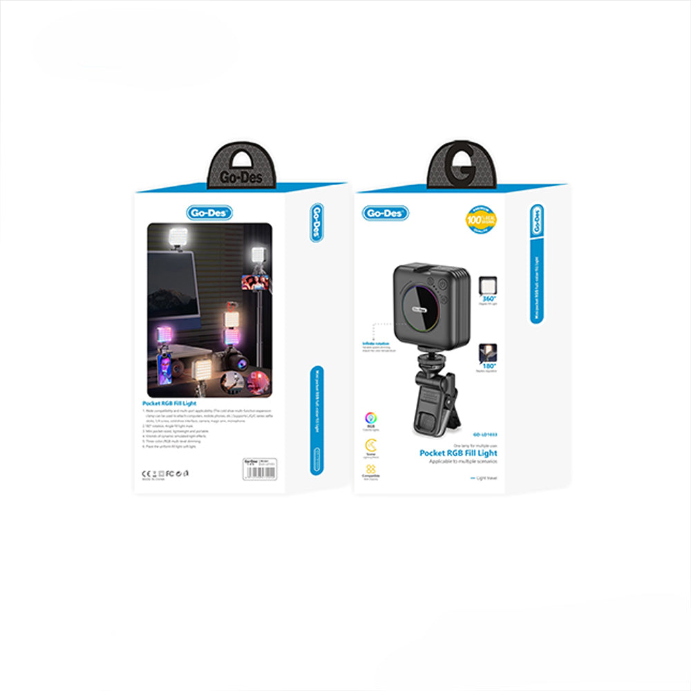Go Des GD-LD1033 RGB Led Telefon-Kamera Üstü Aydınlatma Işığı