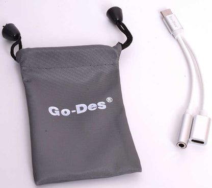 Go Des GD-UC010 2 in 1 Usb-C To 3.5mm Audio Adaptör Gri
