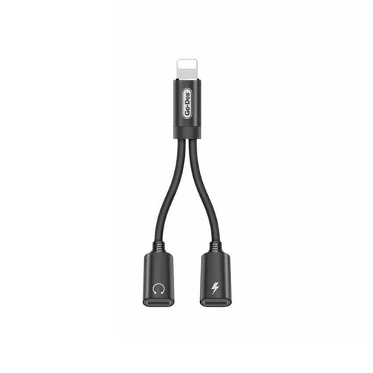 Go Des GD-UC011 Lightning 2in1 Şarj ve Ses Kablosu Siyah