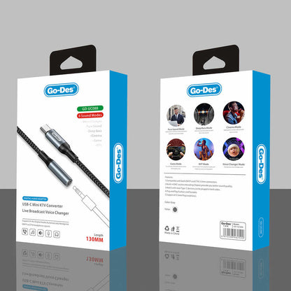 Go Des GD-UC088 Type-C To 3.5mm Çevirici Siyah