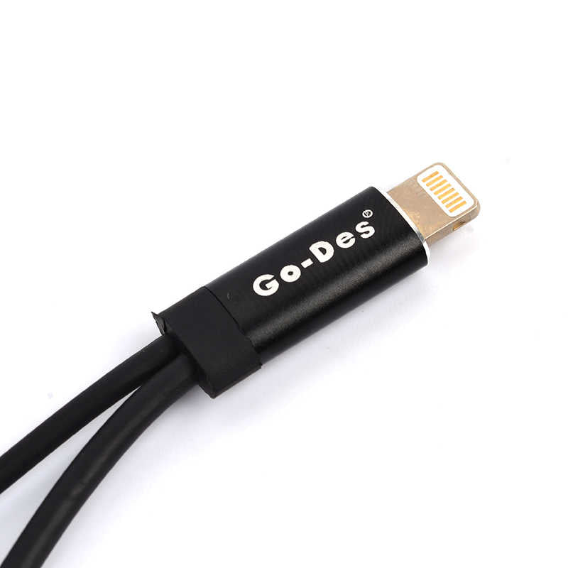 Go Des GD-UC11 Dual Lightning Headphone Audio & Charge Adaptör Siyah