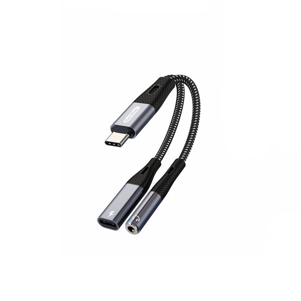 Go Des GD-UC162 3.5mm Jack Girişli Type-C 2in1 Şarj ve Ses Kablosu