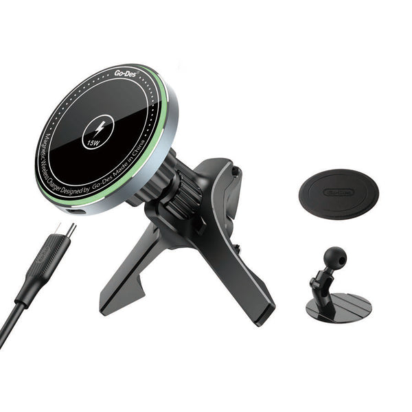 Go Des GD-WL289 Magnetik Wireless Kablosuz Şarjlı 2 in 1 Araç İçi Telefon Tutucu